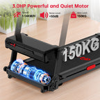 Tapis de course pliable Q8 Pro, 1-14KM/H, 20% Auto Incline, écran tactile