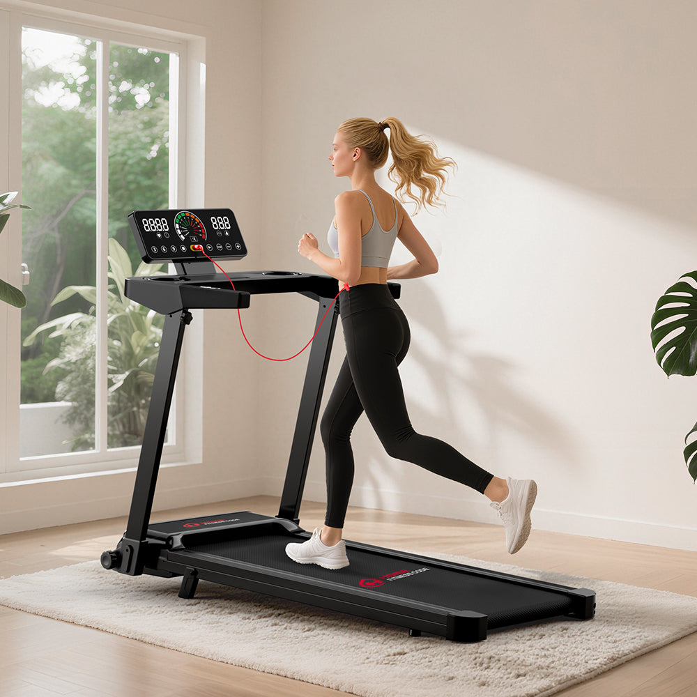 Tapis de course pliable Q8 Pro, 1-14KM/H, 20% Auto Incline, écran tactile